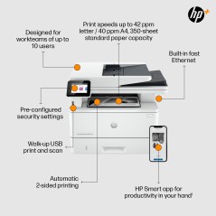 HP LaserJet Pro MFP 4102fdn - High-Performance Multifunction Printer for Office Efficiency | Model 2Z623F